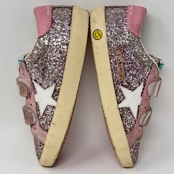 Golden Goose Girls Old School Glitter Dual-Grip Sneakers – Size 31