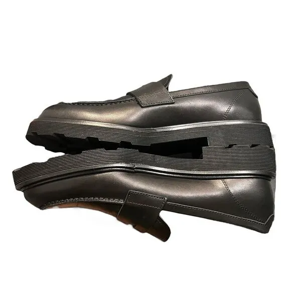 Good Man Brand Men’s 7.5 Black Leather Lexington Penny Loafers By Russell Wilson
