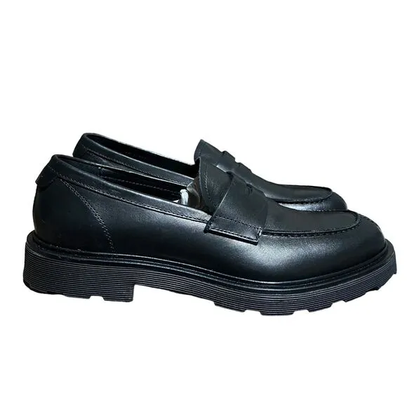 Good Man Brand Men’s 7.5 Black Leather Lexington Penny Loafers By Russell Wilson