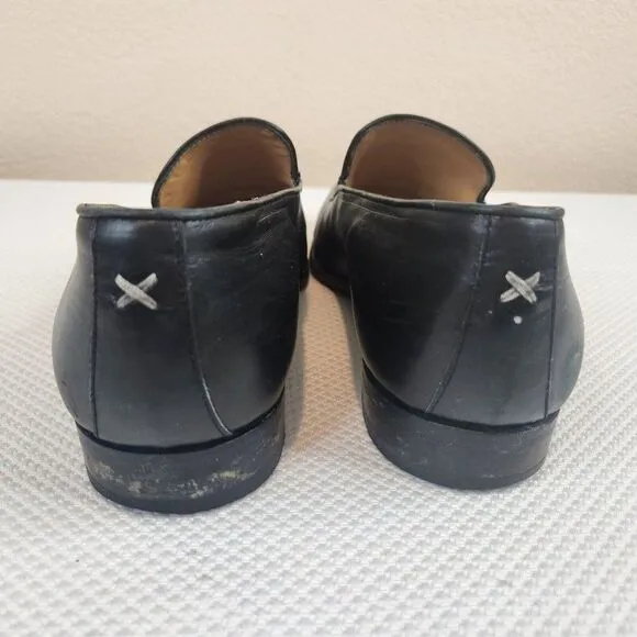 Gordon Rush Black Leather Loafers 10.5 Made In Italy Driving Shoes Slip On