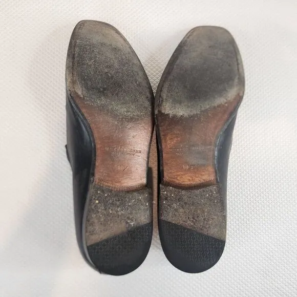 Gordon Rush Black Leather Loafers 10.5 Made In Italy Driving Shoes Slip On