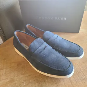 Gordon Rush Blue Navy Suede Penny Loafers Size 13 NEW 201412 PARKSIDE