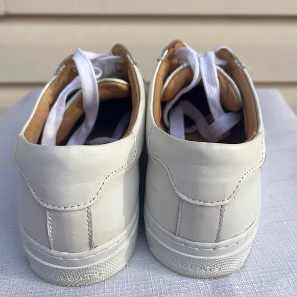Greats white leather sneakers, lace closure, rubber outsole, low top, 7.5