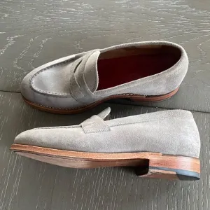 GRENSON Shoes Gray Suede Leather Penny Loafers Women’s Size 37