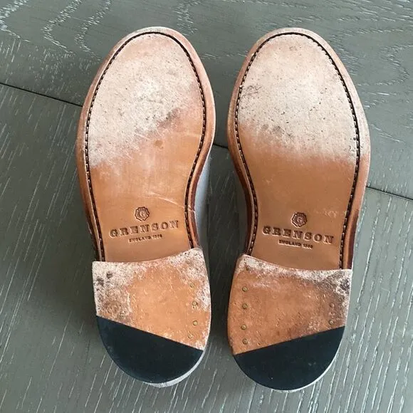 GRENSON Shoes Gray Suede Leather Penny Loafers Women’s Size 37