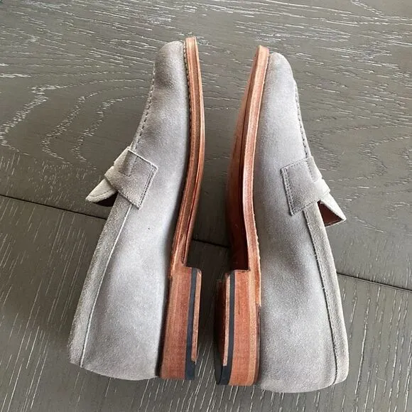 GRENSON Shoes Gray Suede Leather Penny Loafers Women’s Size 37
