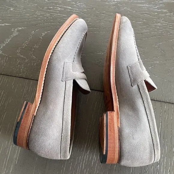 GRENSON Shoes Gray Suede Leather Penny Loafers Women’s Size 37