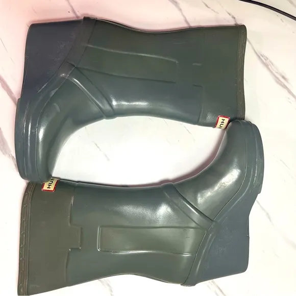 Grey Hunter Mid Calf Wedge Rain Boots Kellan USE 5