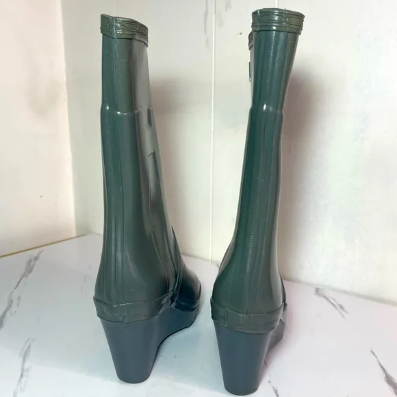 Grey Hunter Mid Calf Wedge Rain Boots Kellan USE 5