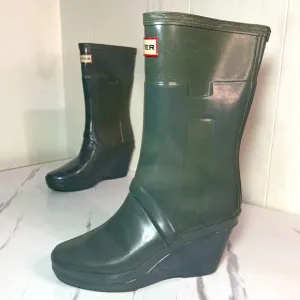 Grey Hunter Mid Calf Wedge Rain Boots Kellan USE 5