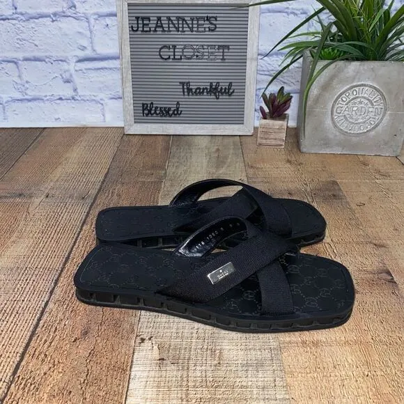 Gucci canvas slides sandals 9D