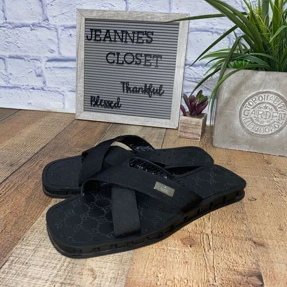 Gucci canvas slides sandals 9D