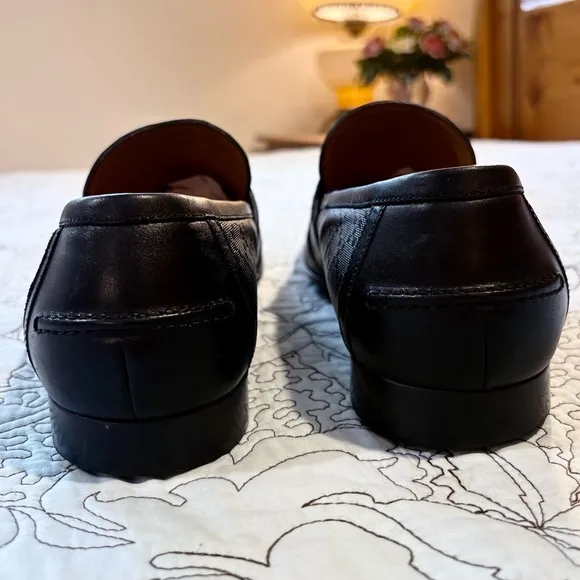 GUCCI Hilary Lux Diamante Men’s Black Leather  Penny Loafers EU 42.5 US 9 ❤️