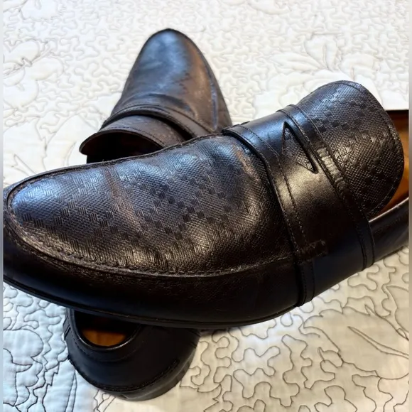 GUCCI Hilary Lux Diamante Men’s Black Leather  Penny Loafers EU 42.5 US 9 ❤️