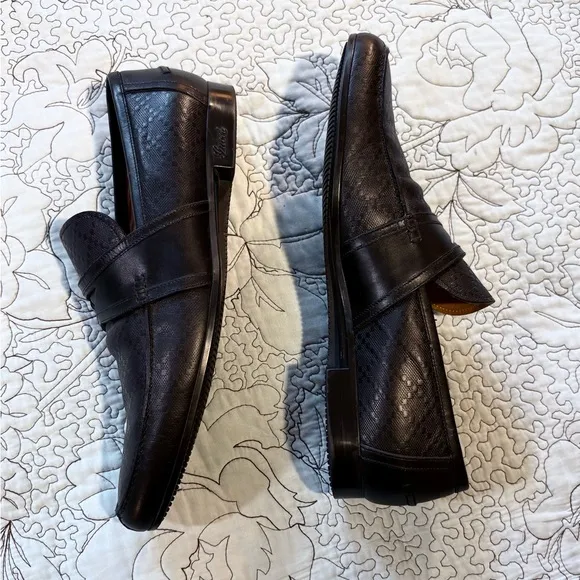 GUCCI Hilary Lux Diamante Men’s Black Leather  Penny Loafers EU 42.5 US 9 ❤️