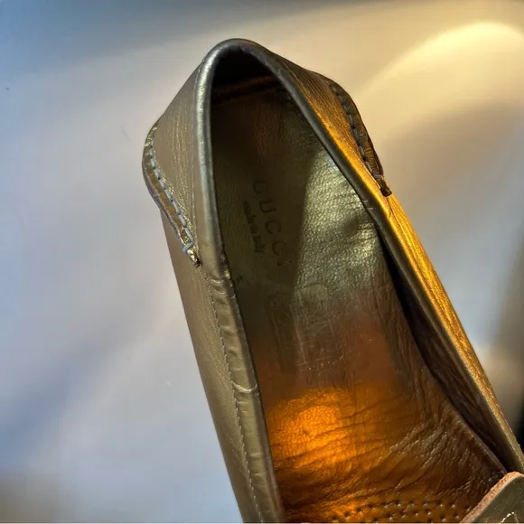 Gucci Horsebit Accent Leather Driving Loafers