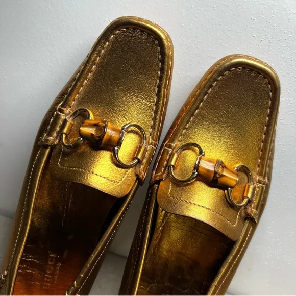 Gucci Horsebit Accent Leather Driving Loafers