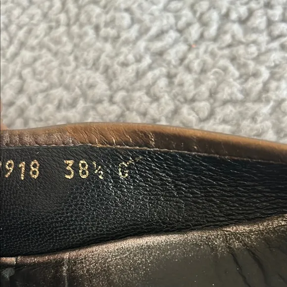 GUCCI metallic gold horsebit bamboo driving loafers moccasins