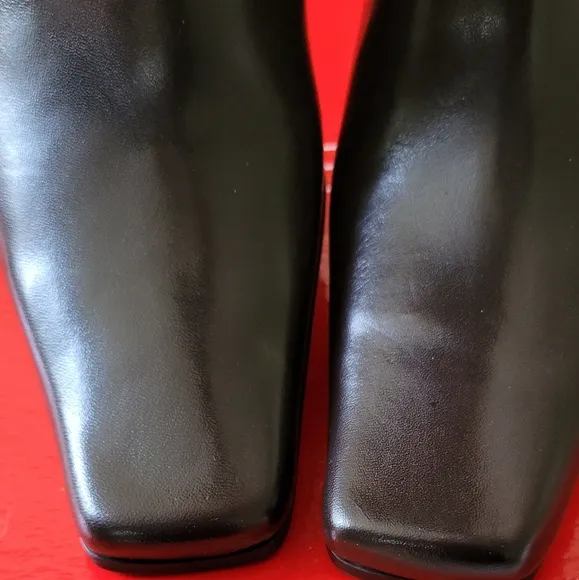 Guess Gamble mid calf Brown Leather High Heel Boots; Size: 8.5.