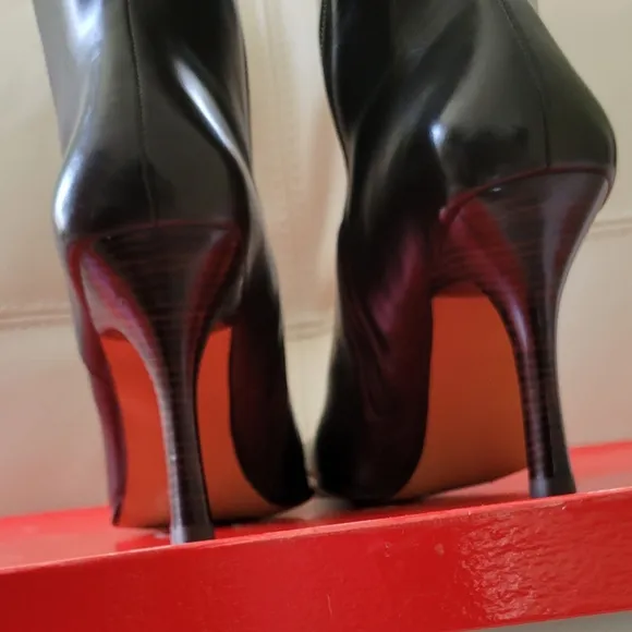 Guess Gamble mid calf Brown Leather High Heel Boots; Size: 8.5.