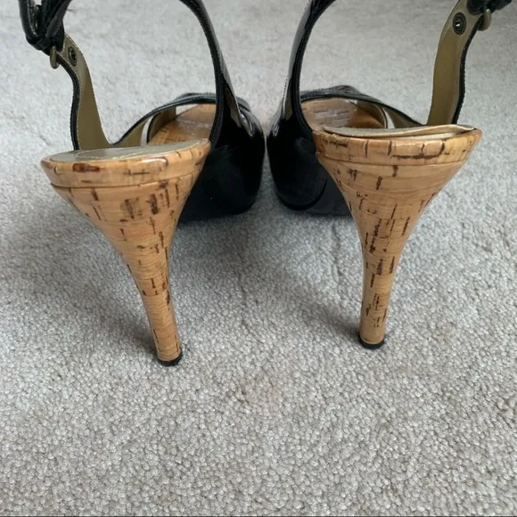 Guess Patton Leather Open Toe Hi-Heel Sandals