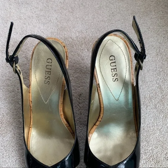 Guess Patton Leather Open Toe Hi-Heel Sandals