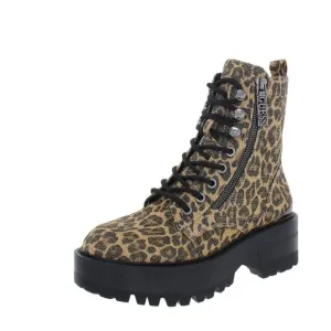 Guess Womens Fearne 2 Platform Lug Sole Combat &amp; Lace-up Boots