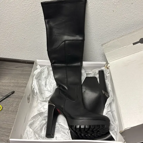 GUESS Women's Taylin Over The Knee Narrow Calf Boots