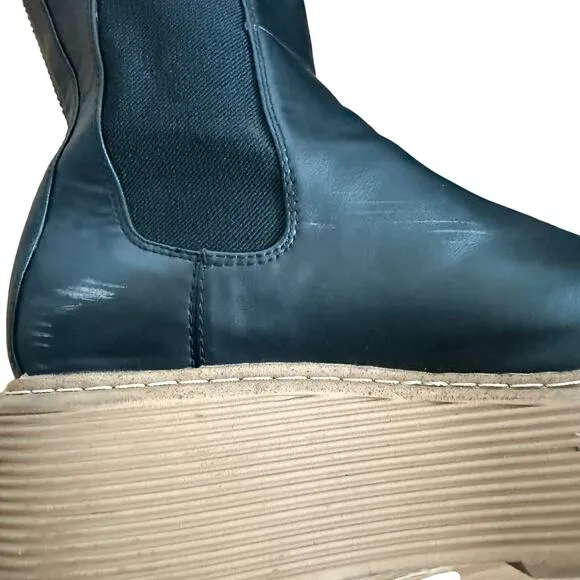 H&amp;M Black Platform Chelsea Boots Size 38 US 7 Bloggers Classic