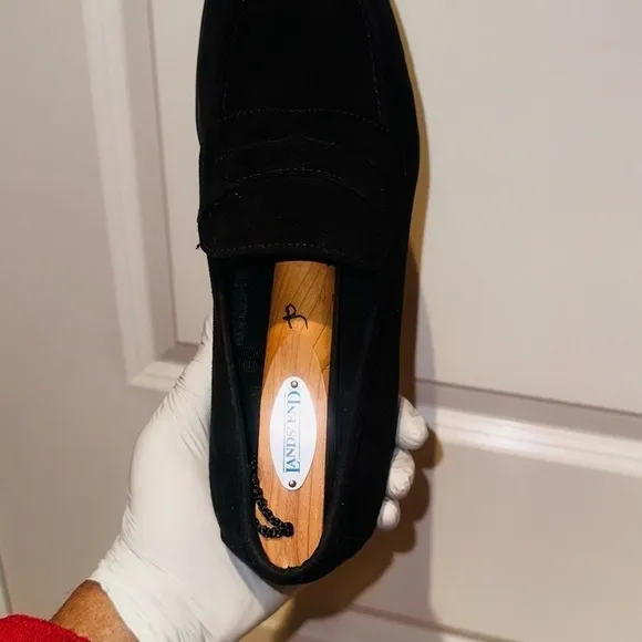H&amp;M Black Suede Penny Loafers.