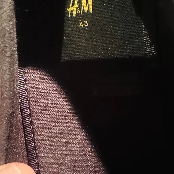 H&amp;M Black Suede Penny Loafers.