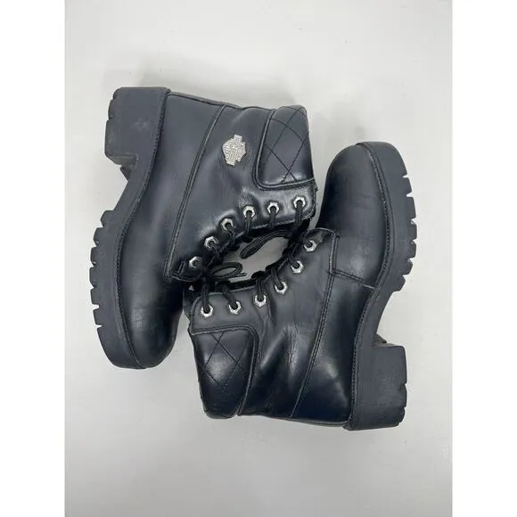 Harley-Davidson Moto Riding Boots Leather Chunky Heel Women’s 7.5