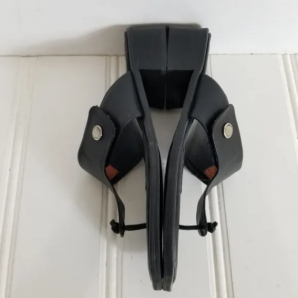 Harley Davidson Sandals Womens Size 6.5 Black Chunky  Leather Summer Shoes
