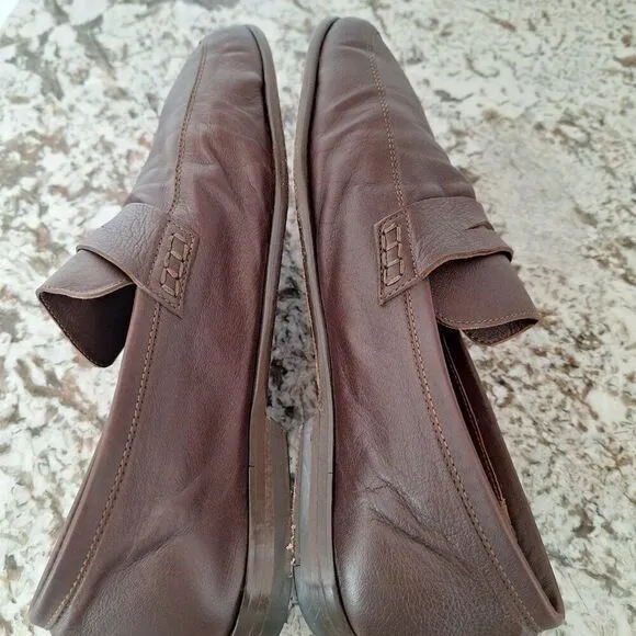 HARRYS OF LONDON  Brown Penny Strap Edward Toe Slip On Leather Loafers size 6/40