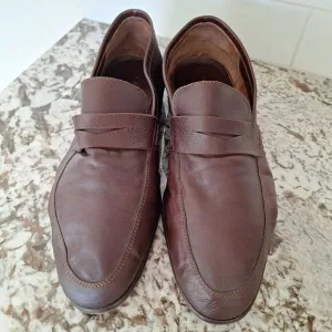 HARRYS OF LONDON  Brown Penny Strap Edward Toe Slip On Leather Loafers size 6/40