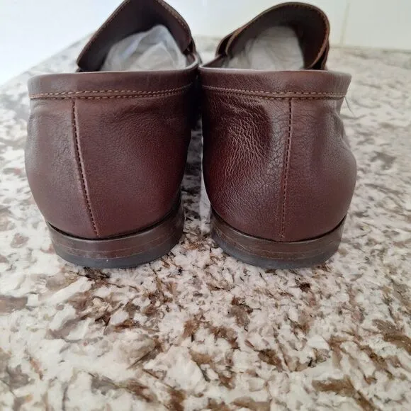 HARRYS OF LONDON  Brown Penny Strap Edward Toe Slip On Leather Loafers size 6/40