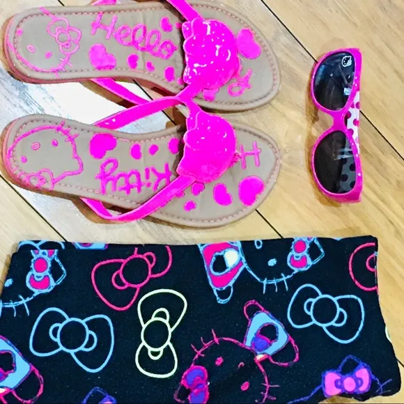 Hello kitty leggings sunglasses shoes —summer girl outfit - cats - neon …