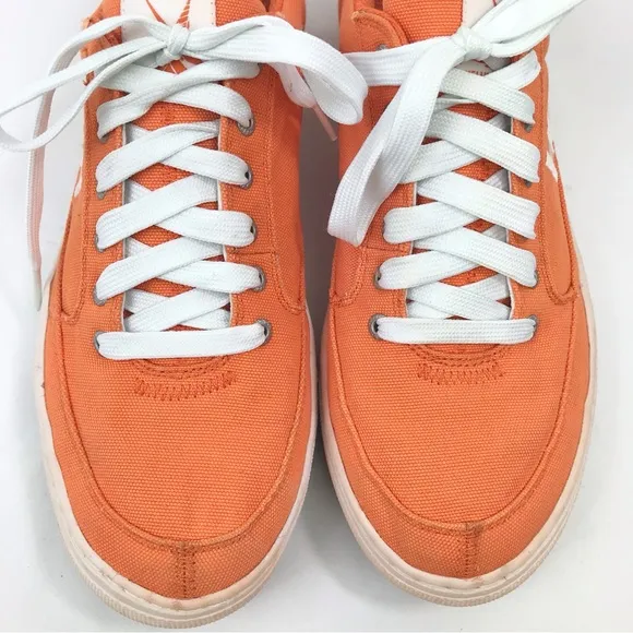 Helly Hansen Orange Canvas White Lace Up Deck Boat Shoe Preppy Sneakers