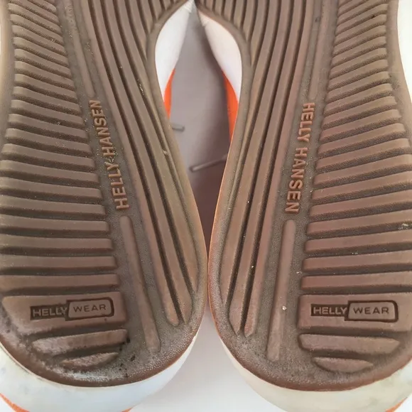 Helly Hansen Orange Canvas White Lace Up Deck Boat Shoe Preppy Sneakers