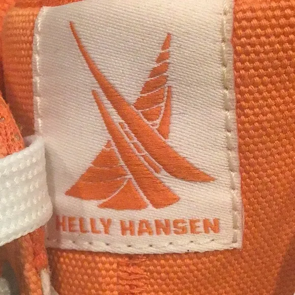 Helly Hansen Orange Canvas White Lace Up Deck Boat Shoe Preppy Sneakers