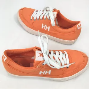 Helly Hansen Orange Canvas White Lace Up Deck Boat Shoe Preppy Sneakers