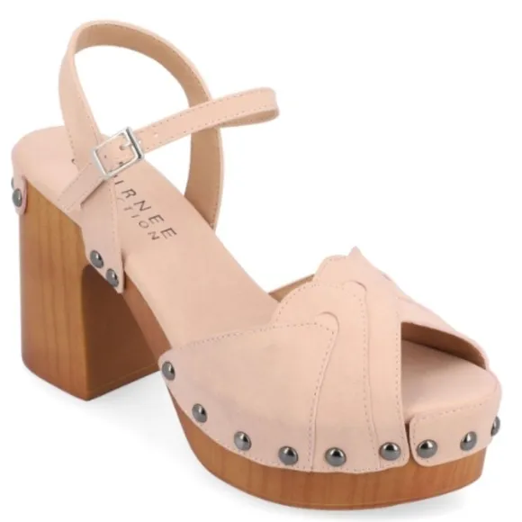 Hipster Chic Music Festival Wood Platform Sandal  • size 9.5 NEW