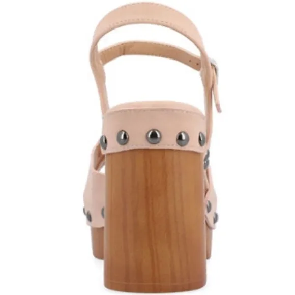 Hipster Chic Music Festival Wood Platform Sandal  • size 9.5 NEW