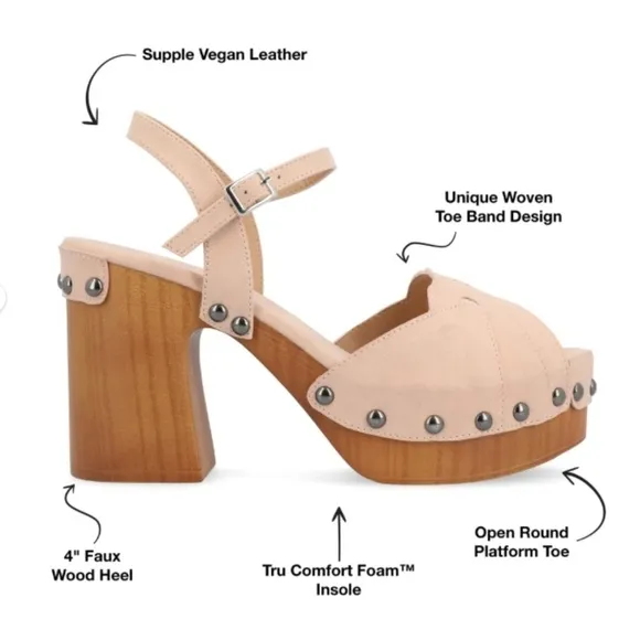 Hipster Chic Music Festival Wood Platform Sandal  • size 9.5 NEW