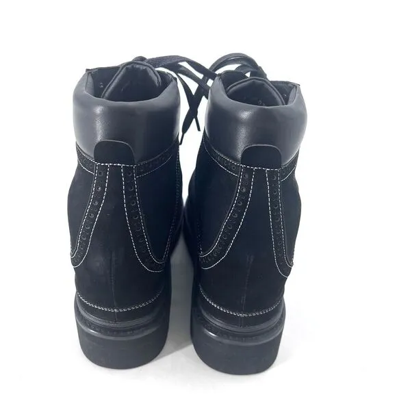 HJC Black Suede Hidden 5&quot; Platform Chunky Gothic Boots