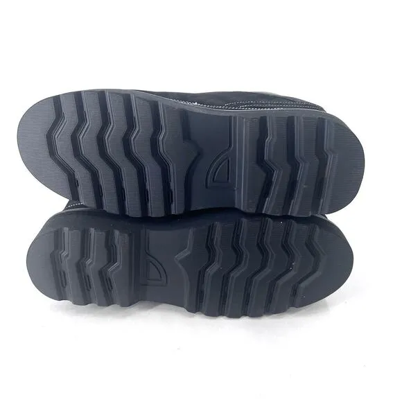 HJC Black Suede Hidden 5&quot; Platform Chunky Gothic Boots