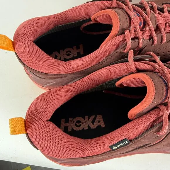 Hoka One One Tor Ultra Lo Waterproof Athletic Sneakers Men's 12 Burgundy Leather