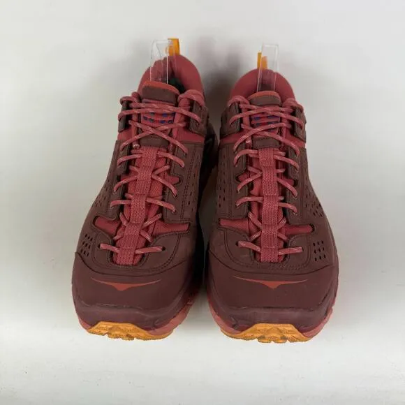 Hoka One One Tor Ultra Lo Waterproof Athletic Sneakers Men's 12 Burgundy Leather