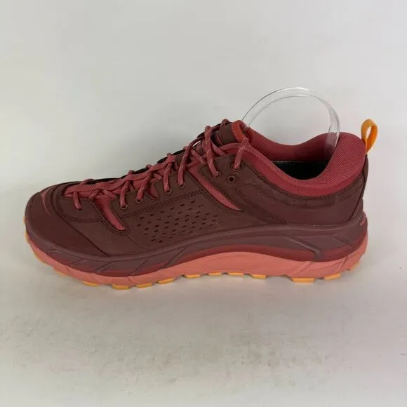Hoka One One Tor Ultra Lo Waterproof Athletic Sneakers Men's 12 Burgundy Leather