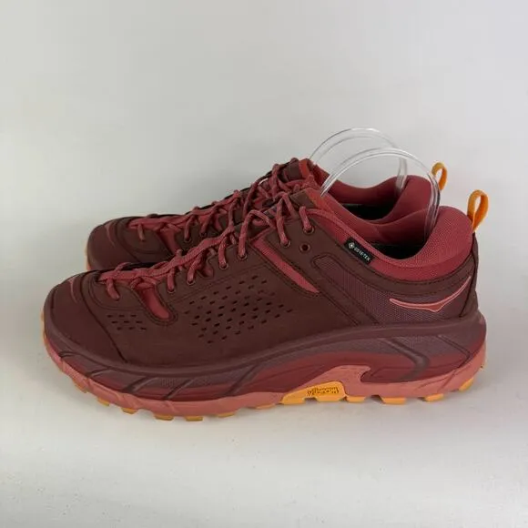Hoka One One Tor Ultra Lo Waterproof Athletic Sneakers Men's 12 Burgundy Leather